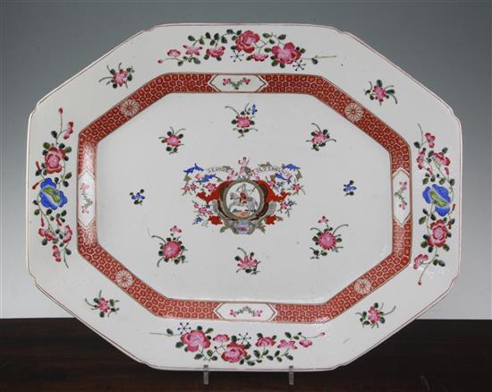 A Samson Chinese armorial style platter, late 19th century, 46.5cm